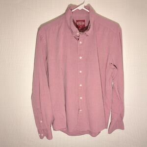 Hugh & Crye Oxford M Cloth Button-Down Shirt Men Pink Long Sleeve 100% Cotton